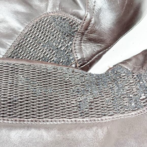 Aquatalia Knee Boots Size 7 Italian Brown 50/50 Leather Stretch Riding Boots - Picture 7 of 16